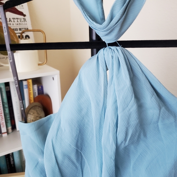 Vera Wang Halter Neck Bridesmaid Dress Mist - Picture 5 of 7